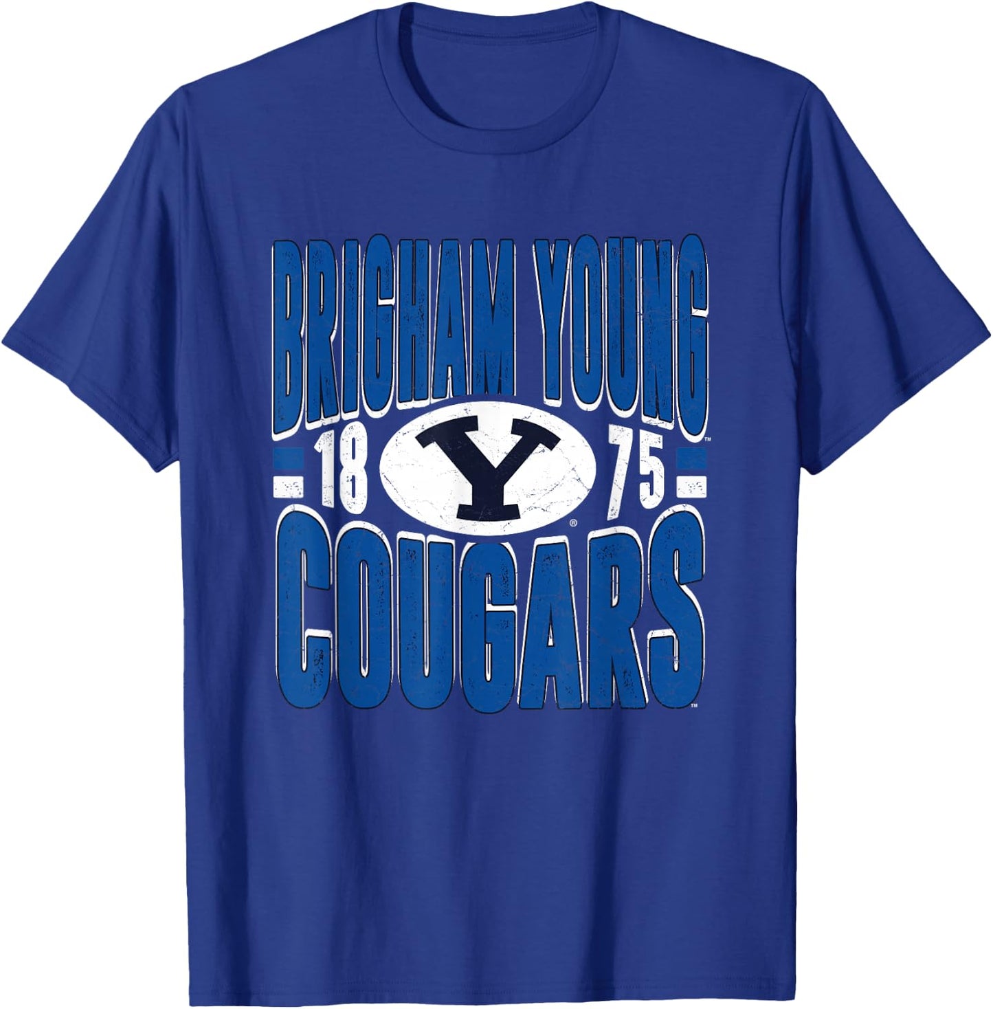 BYU Cougars Vintage 90's Retro Navy Officially Licensed T-Shirt - T-Shirt | Royal