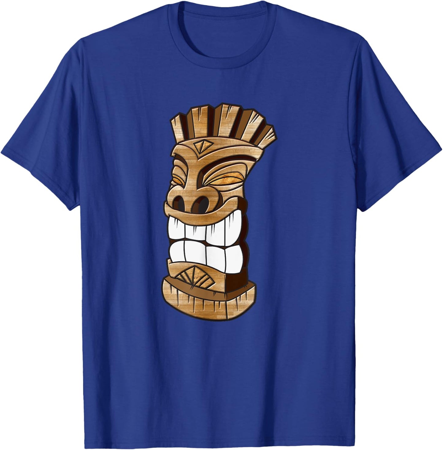 Smiling Hawaiian Wood Carved Tiki T-Shirt - T-Shirt | Royal