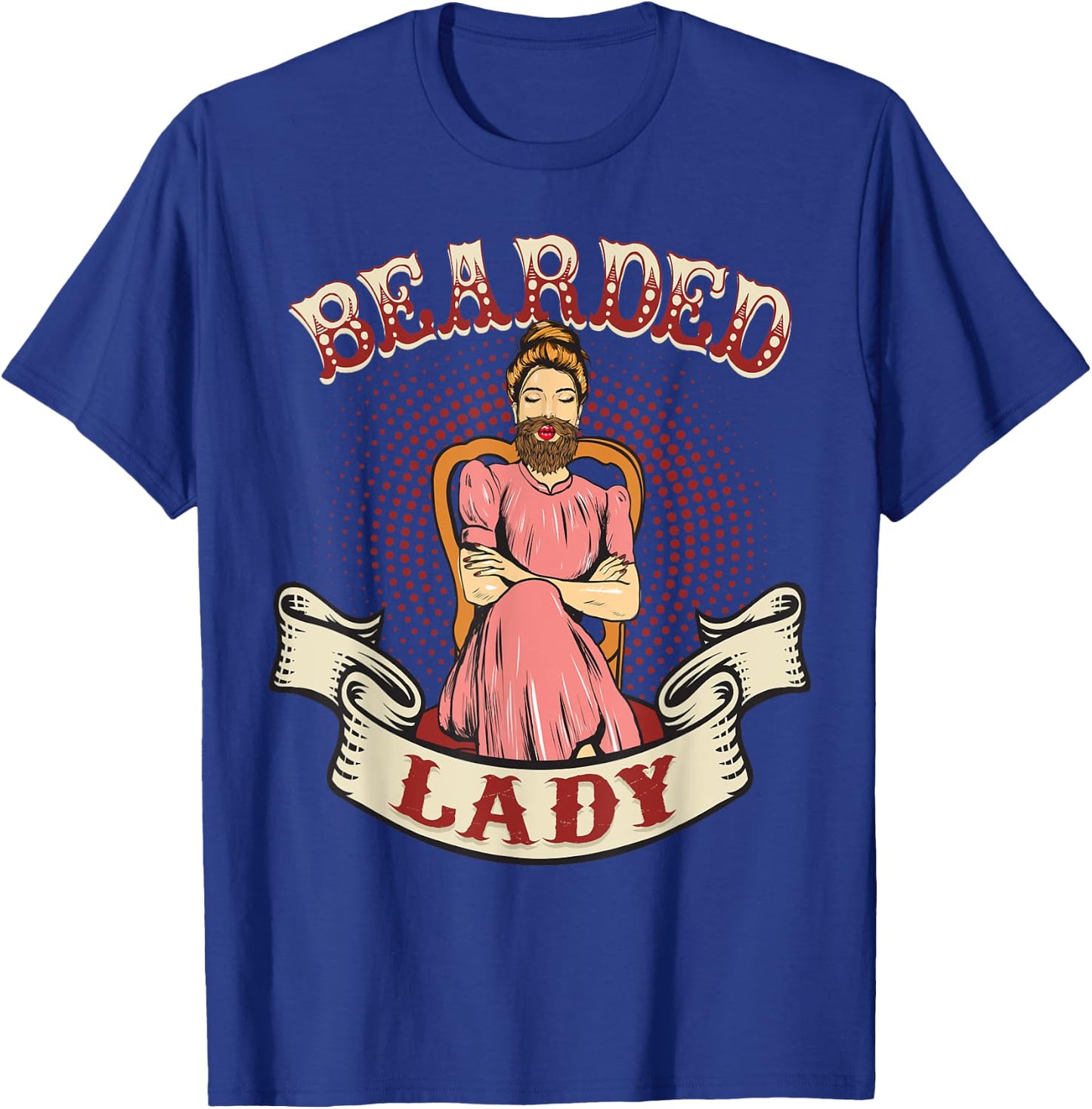 Bearded Lady - Vintage Circus Bearded Lady Costume T-Shirt - T-Shirt | Royal