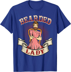 Bearded Lady - Vintage Circus Bearded Lady Costume T-Shirt - T-Shirt | Royal