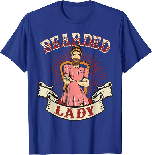 Bearded Lady - Vintage Circus Bearded Lady Costume T-Shirt - T-Shirt | Royal