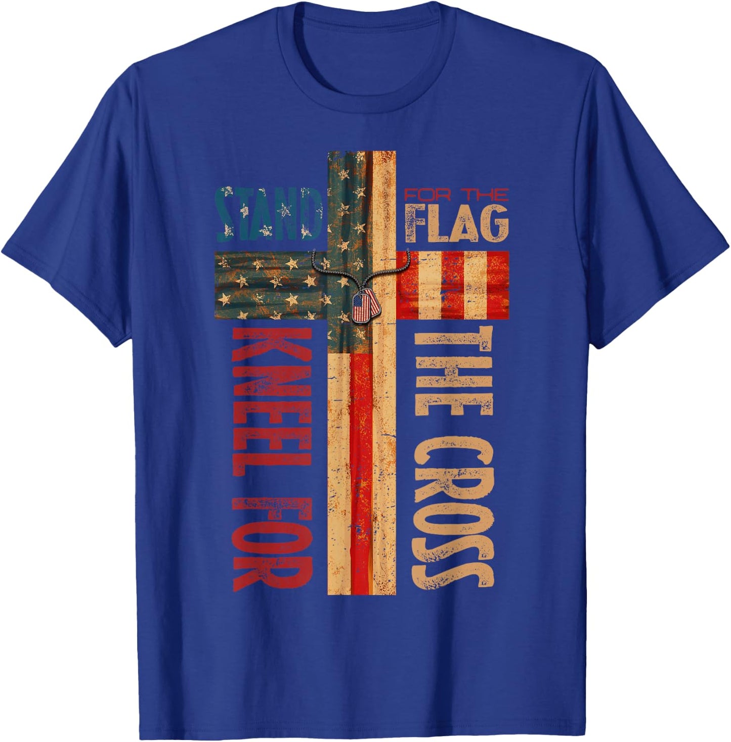USA Flag Religious Quote 4th of July for Christian Faith T-Shirt - T-Shirt | Royal