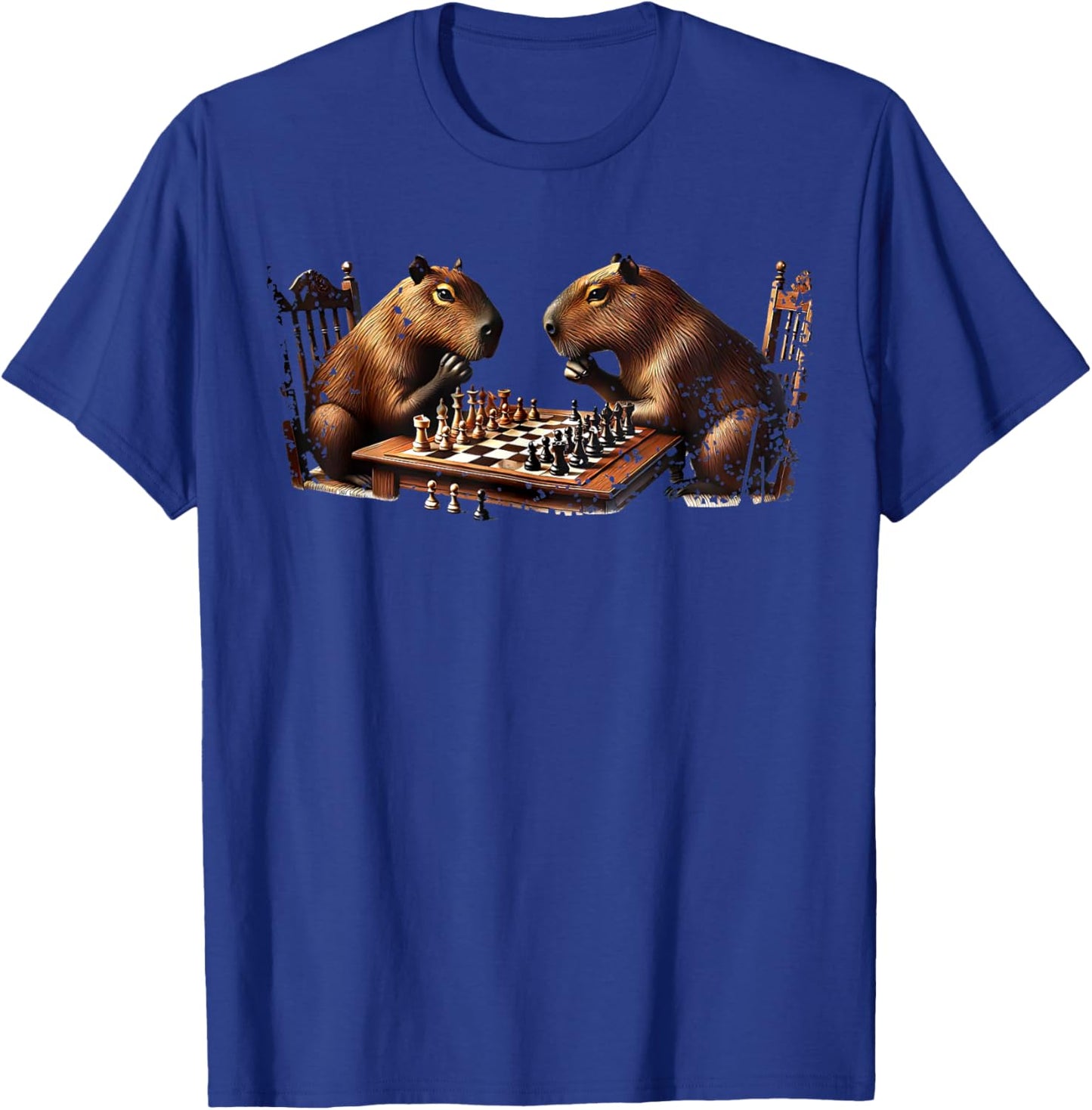 Capybara Playing Chess Rodent For Costume Chess Lover T-Shirt - T-Shirt | Royal