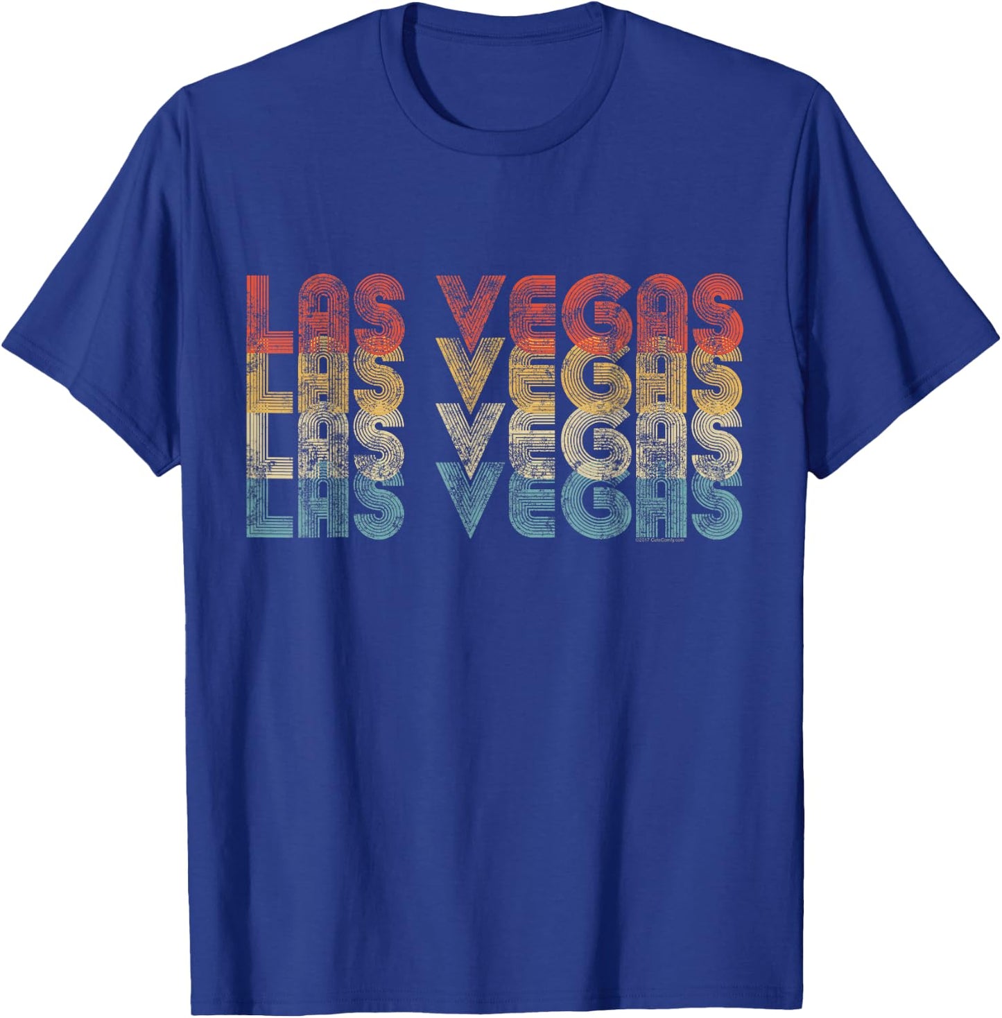 Vintage Retro 70s 80s Las Vegas Souvenir T-Shirt - T-Shirt | Royal