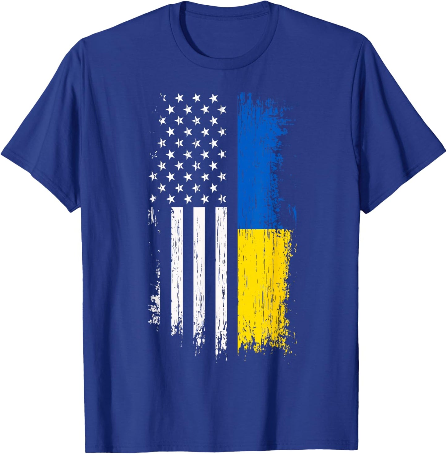 Ukrainian American Flag T Shirt - Pride Ukraine USA Shirt T-Shirt - T-Shirt | Royal