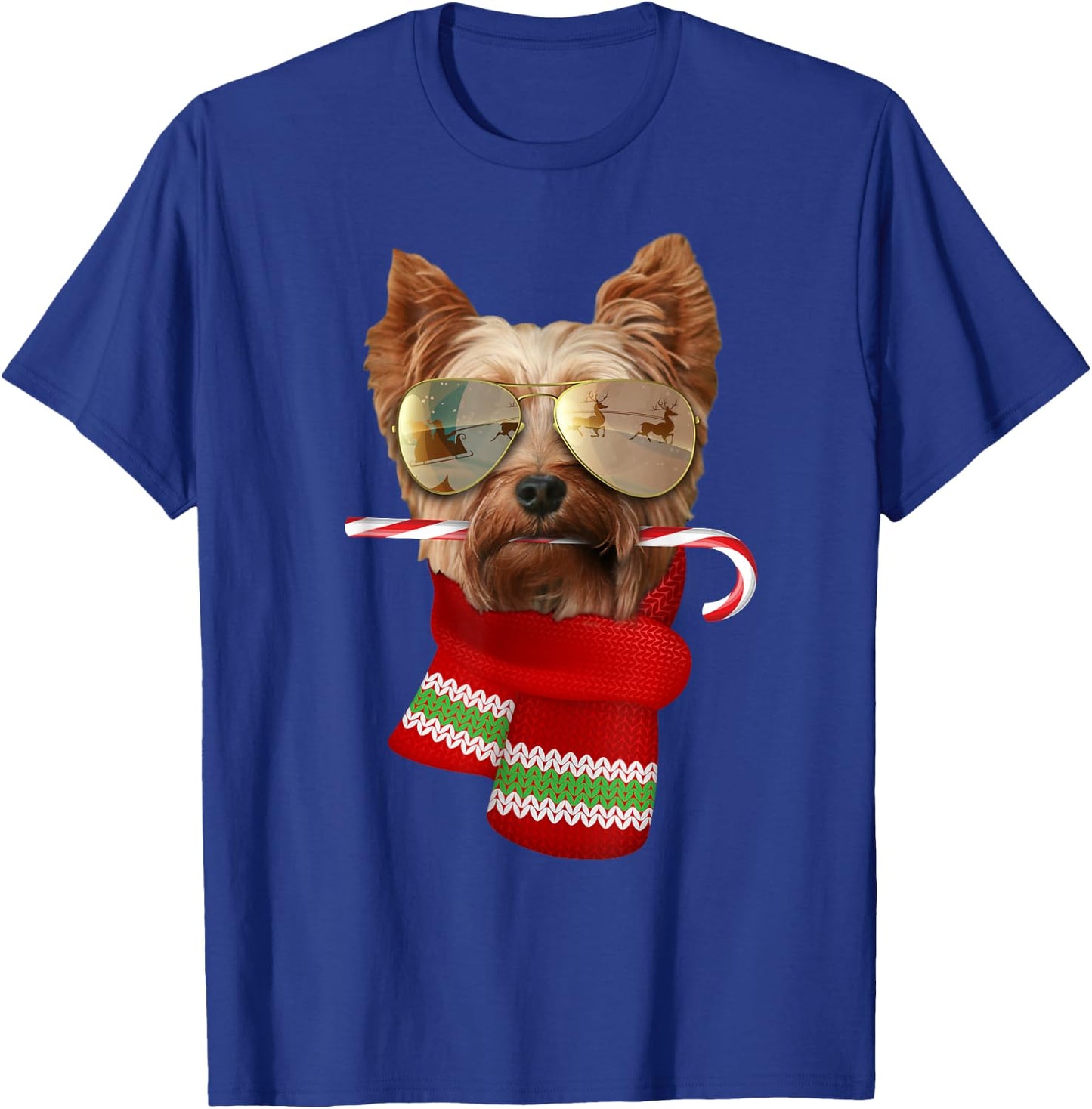 Yorkie shirt Terrier Christmas Gift Dog Lovers Sunglasses Women Kids T-Shirt - T-Shirt | Royal