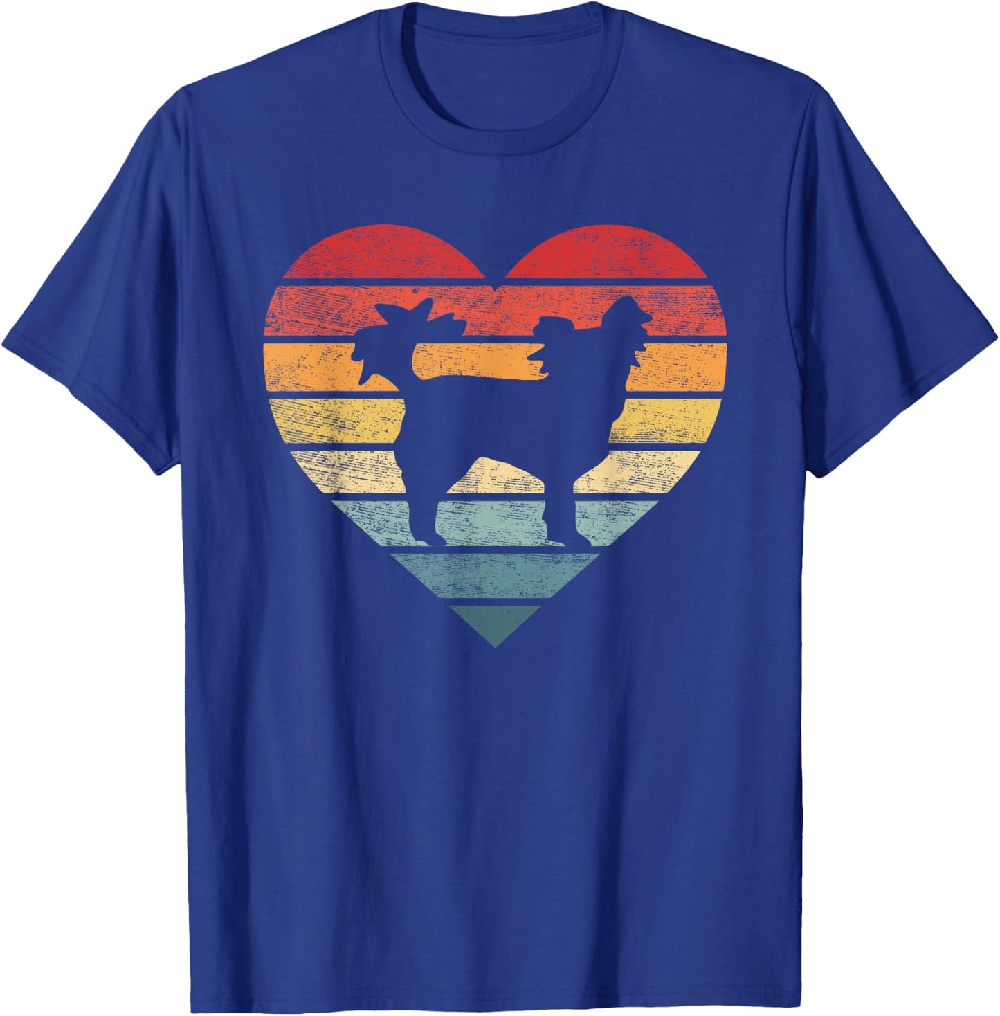 Papillon Lover Owner Gifts Retro Sunset Dog Silhouette Mom T-Shirt - T-Shirt | Royal