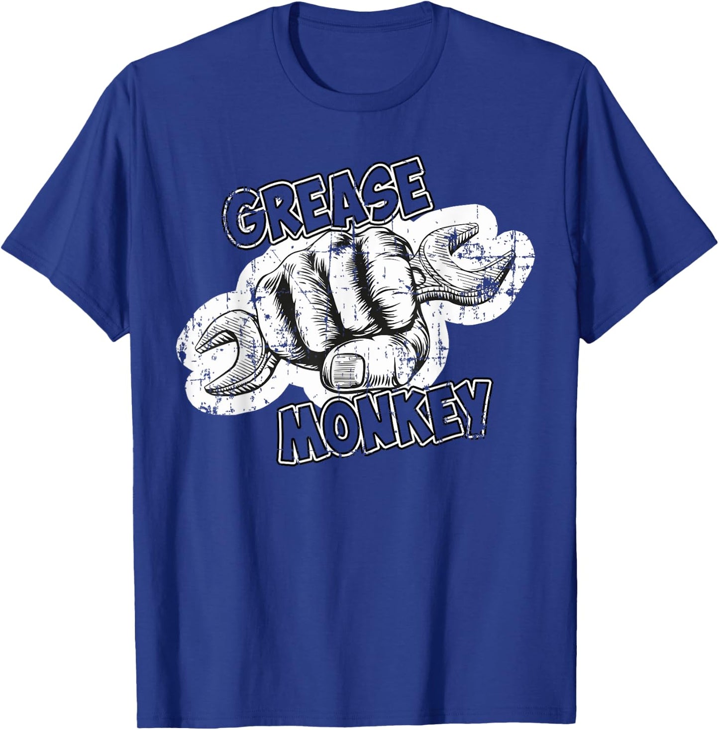 Grease Monkey Wrench Auto Mechanics T-Shirt - T-Shirt | Royal