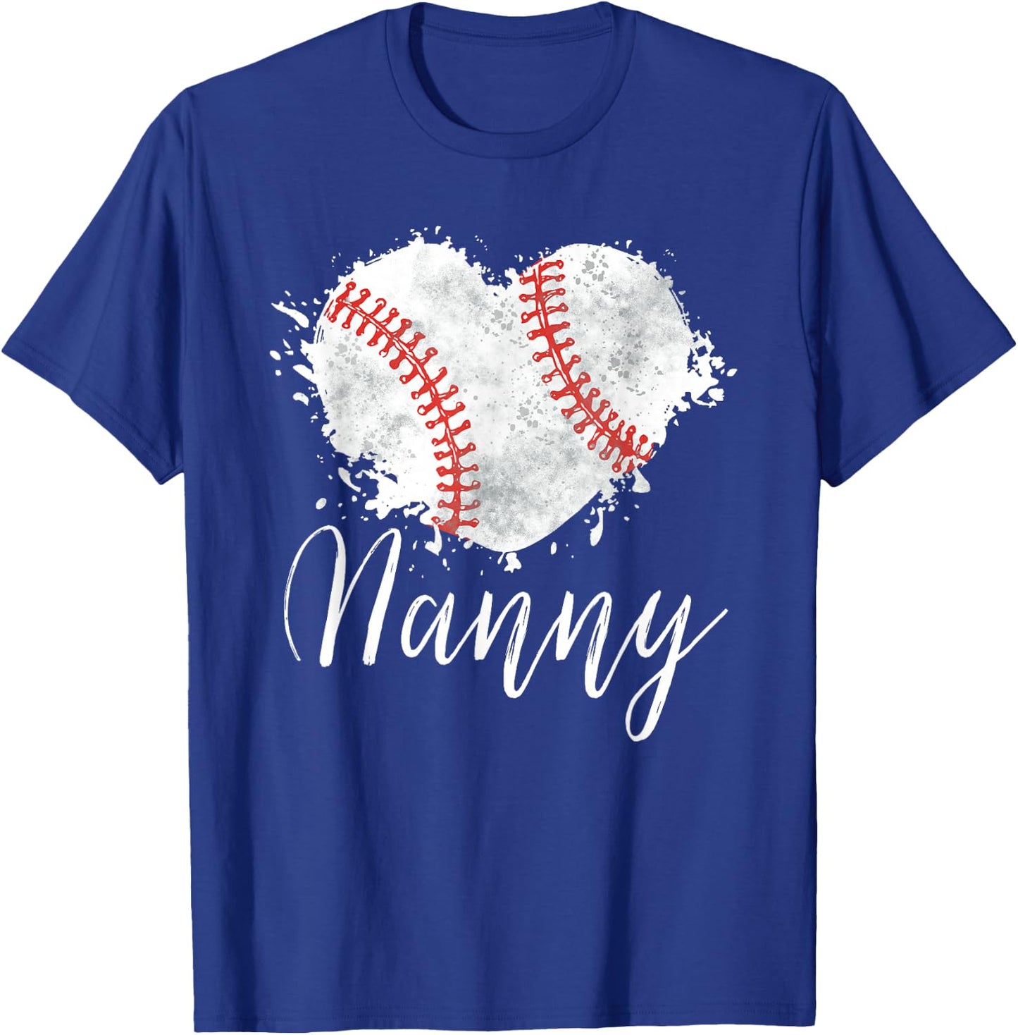 Baseball Nanny Baseball Love Heart T-Shirt - T-Shirt | Royal