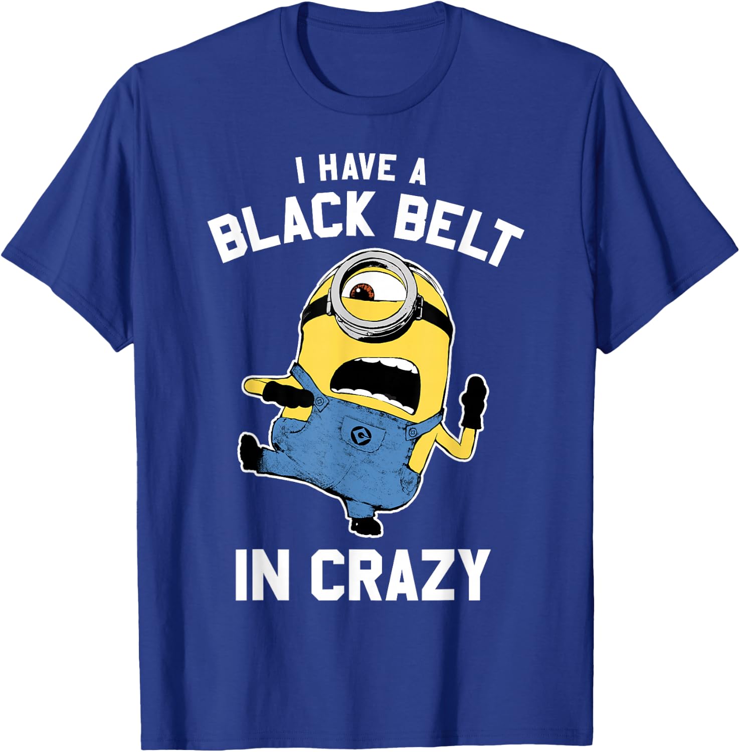 Despicable Me Minions Black Belt in Crazy Graphic T-Shirt - T-Shirt | Royal