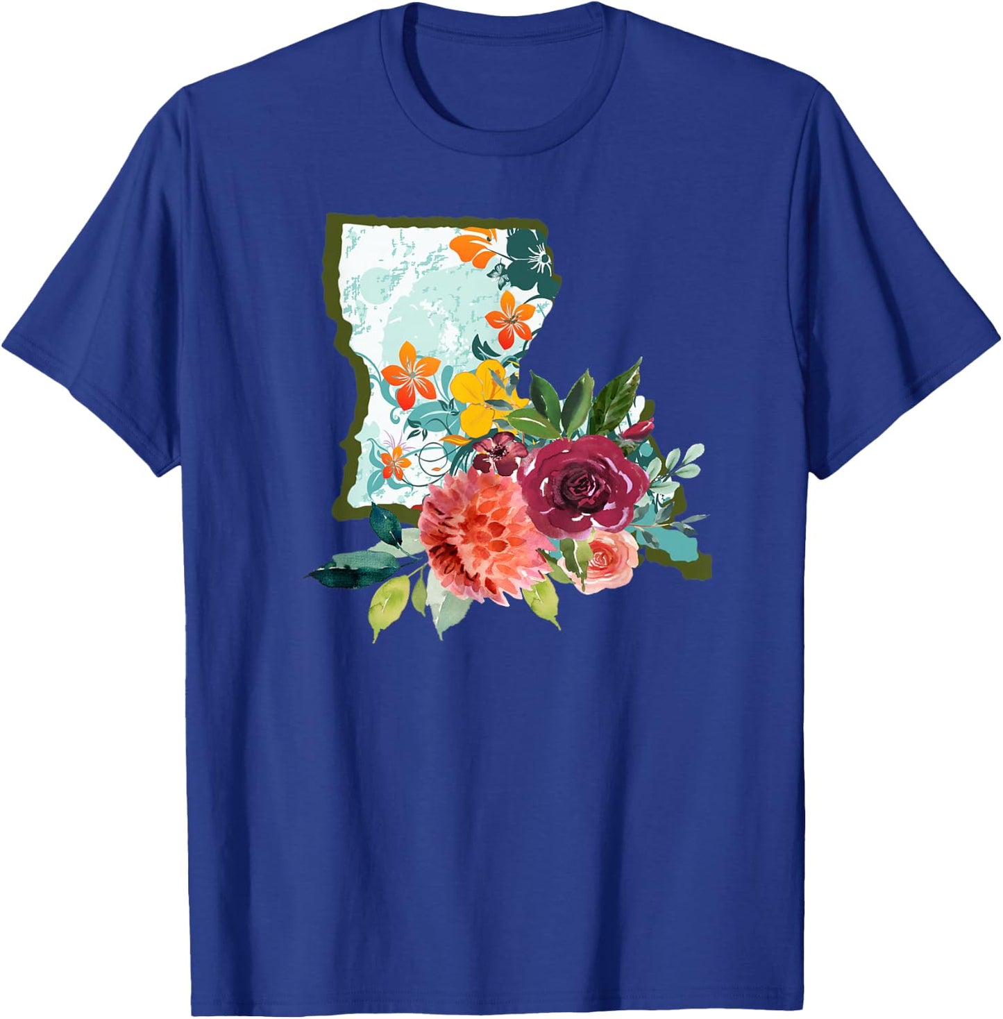 Louisiana Watercolor Flower T-Shirt - T-Shirt | Royal