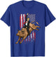 Rodeo Bull Rider Trump American Flag Cowboy Bull Riding T-Shirt - T-Shirt | Royal