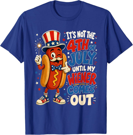 Funny 4th of July Hotdog Patriotic American Flag Men Women T-Shirt - T-Shirt | Royal
