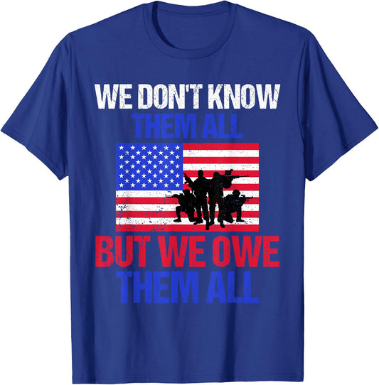 Patriotic Military Appreciation Soldier Silhouette US Flag T-Shirt - T-Shirt | Royal