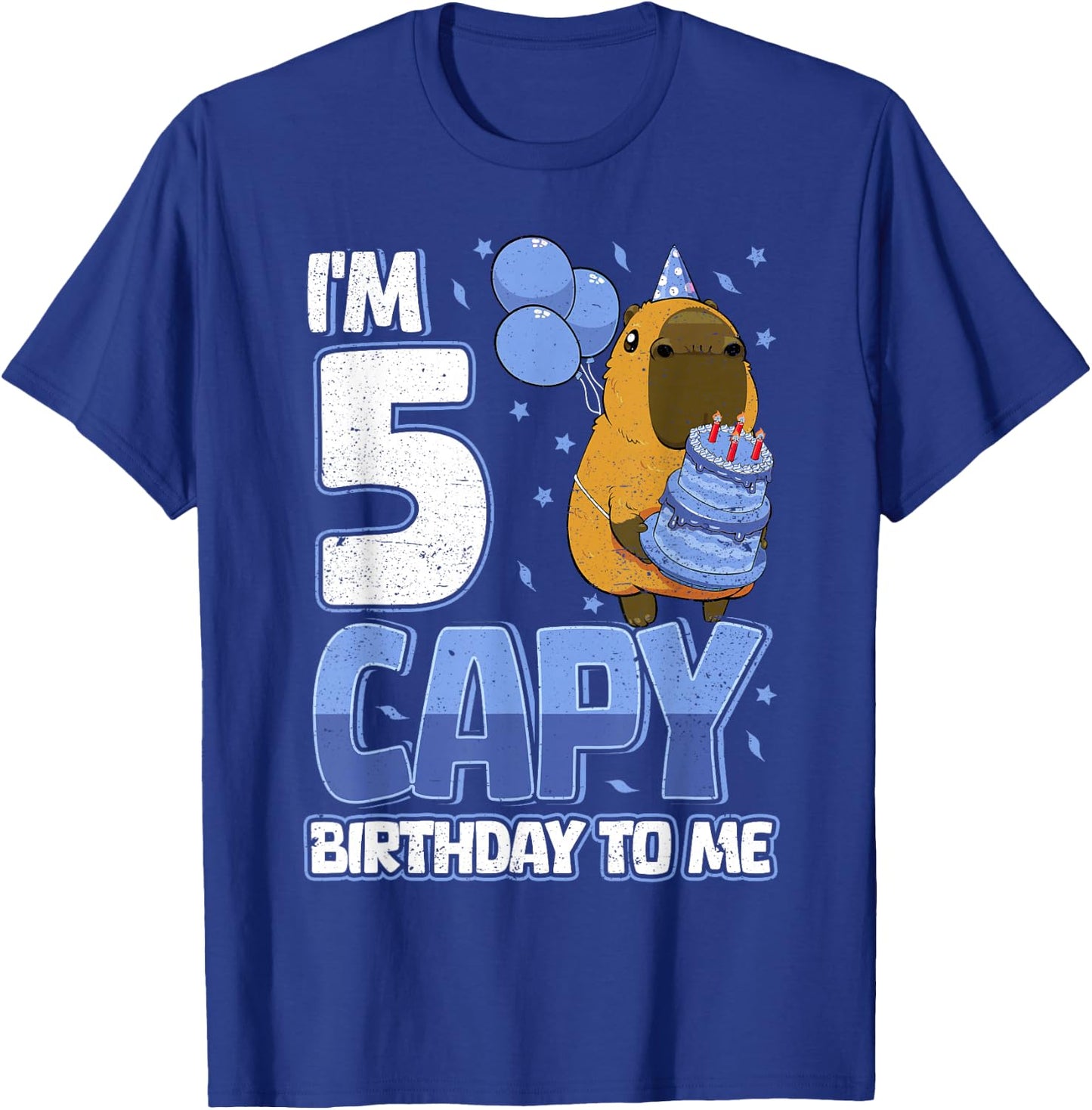 5 Years Capy Birthday to me Boys 5th Birthday Capybara T-Shirt - T-Shirt | Royal