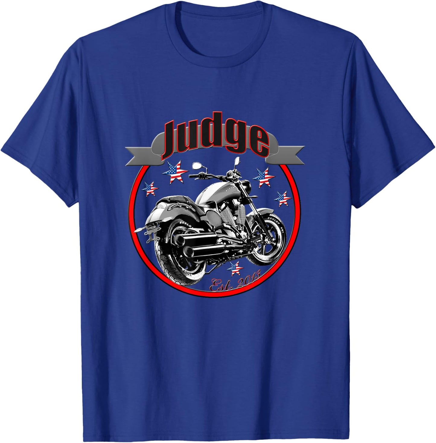 Victory Judge U.S.A. Star Motorcycle T-Shirt - T-Shirt | Royal