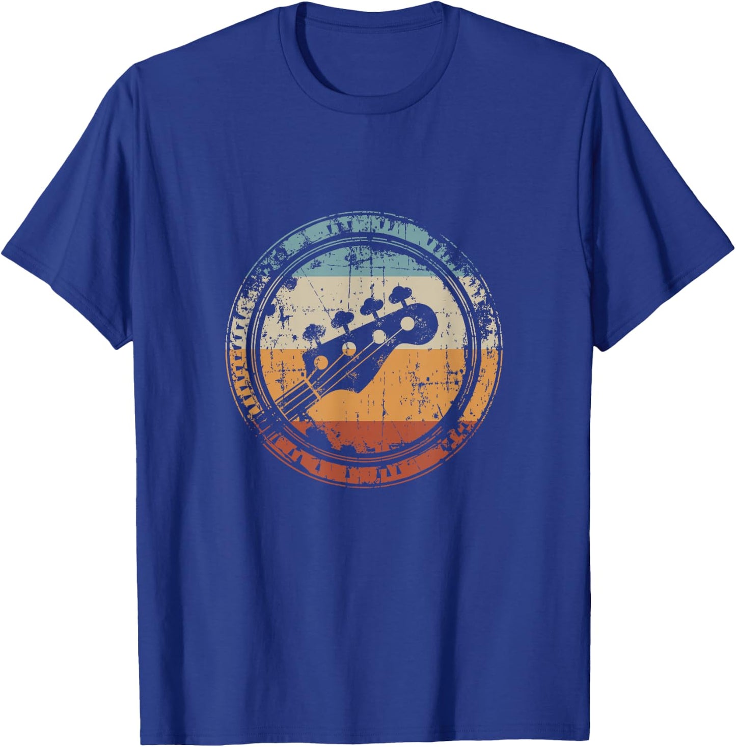 Vintage Bass Guitar Headstock for Bassist and Bass Player Small T-Shirt - T-Shirt | Royal