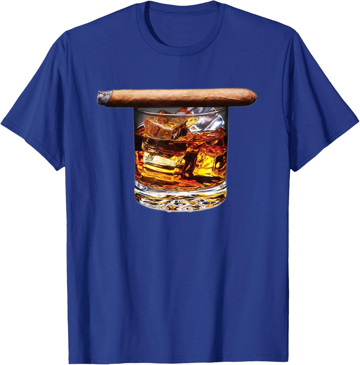 Whiskey & Cigar Shirt - Funny Cigar Lover Graphic T-Shirt - T-Shirt | Royal