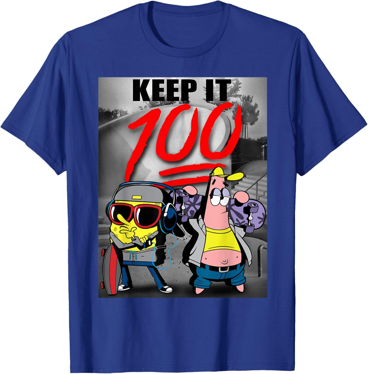 Spongebob SquarePants Keep It 100 T-Shirt - T-Shirt | Royal