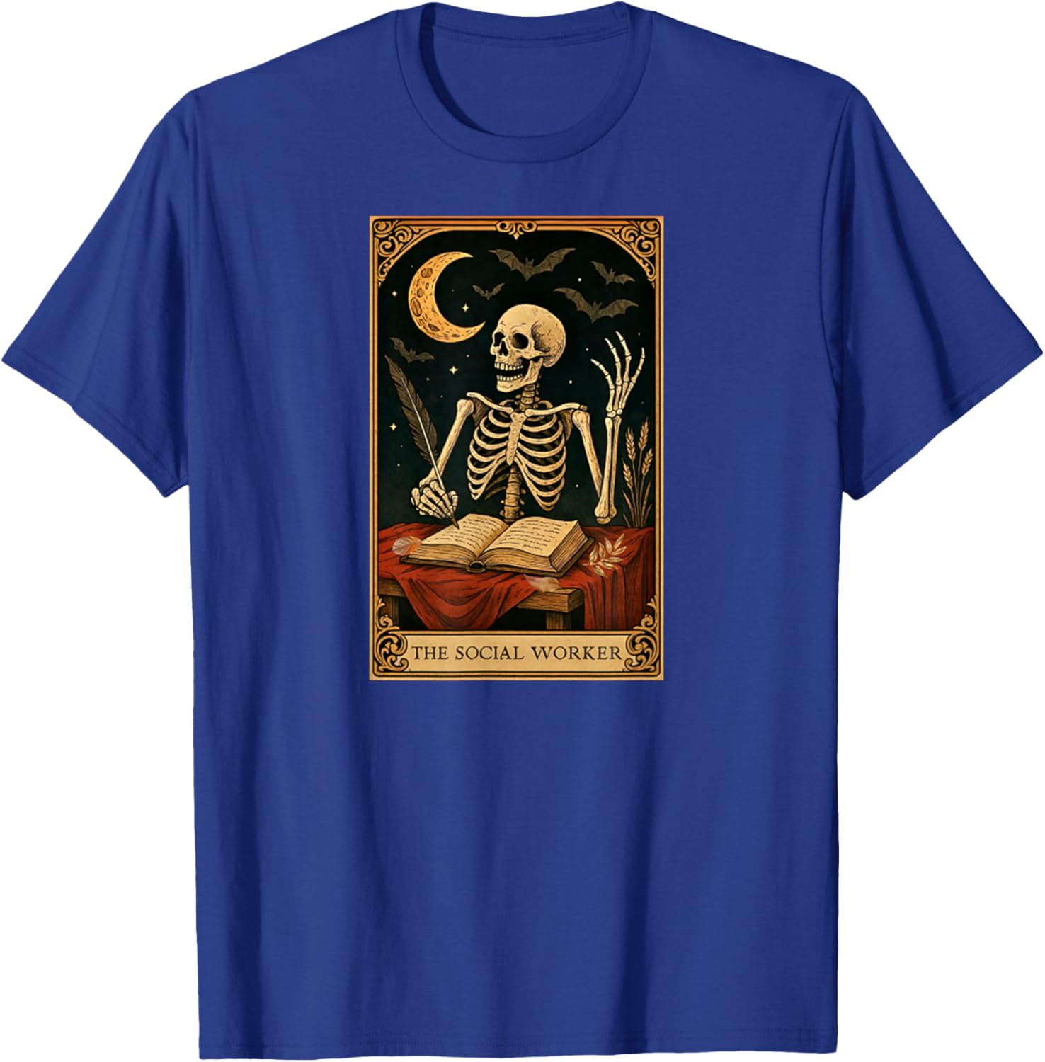 The Social Worker Skeleton Tarot Card School Counselor Psych T-Shirt - T-Shirt | Royal