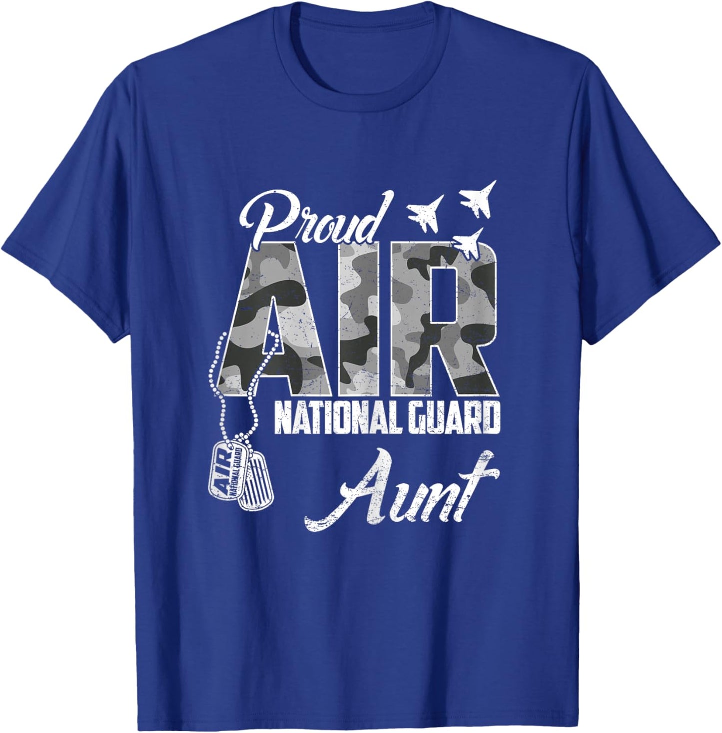 Proud Air National Guard Aunt US Camo Family Matching T-Shirt - T-Shirt | Royal
