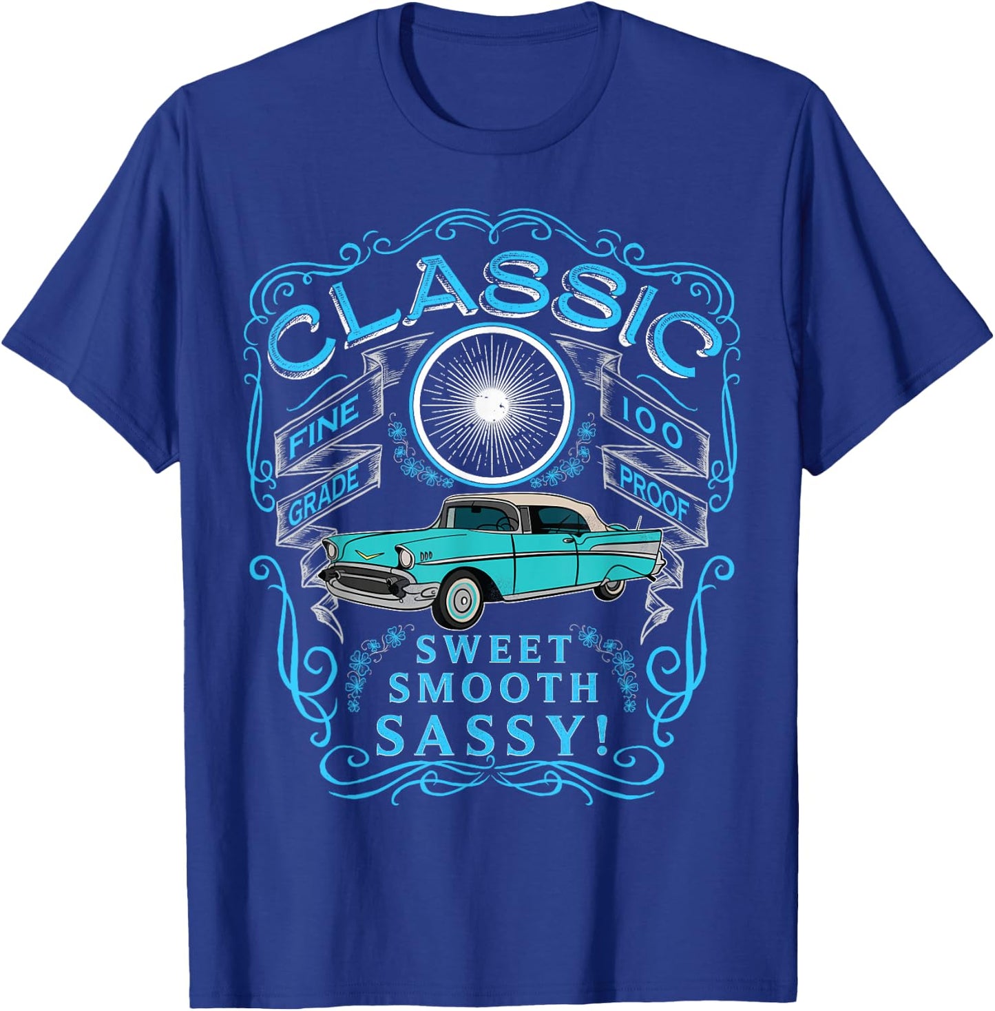 Classic Car Shirts , Women's Shirt with Car Gift T-Shirt - T-Shirt | Royal