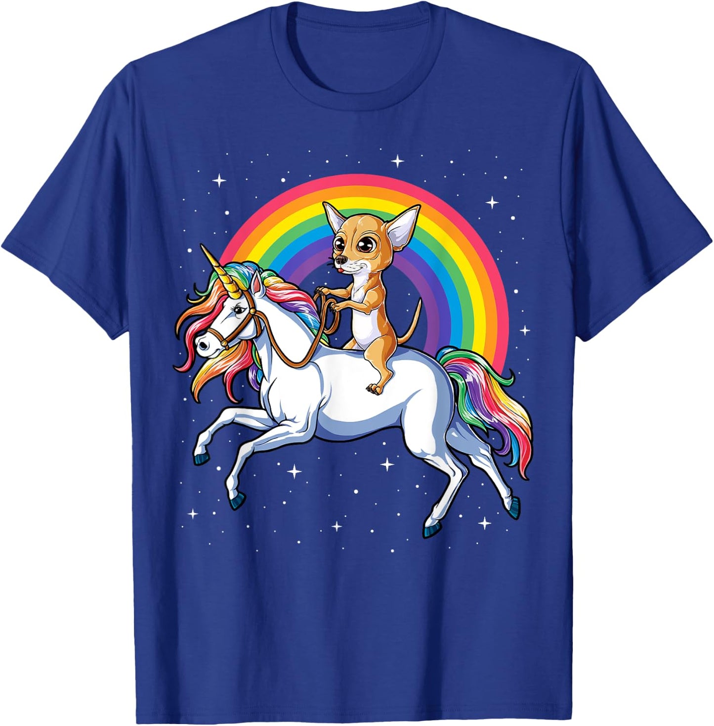 Chihuahua Unicorn T shirt Girls Space Galaxy Rainbow Dog T-Shirt - T-Shirt | Royal