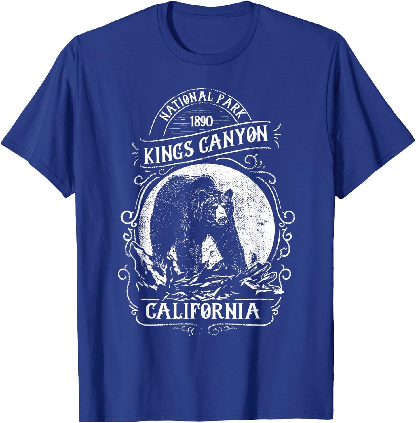 Vintage Kings Canyon National Park Retro Bear California T-Shirt - T-Shirt | Royal