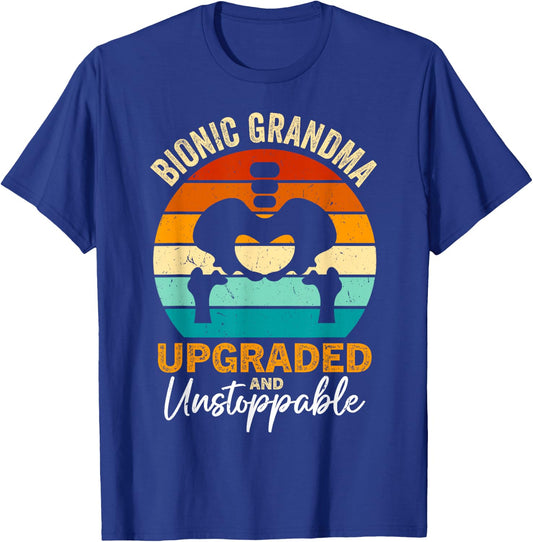 Bionic Grandma After Hip Surgery Gift Hip Replacement T-Shirt - T-Shirt | Royal