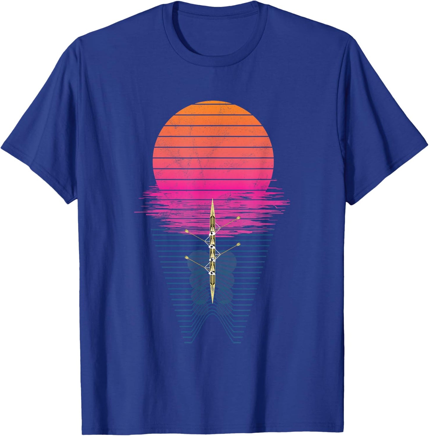 Vaporwave Athlete Rowing Crew Sunset Rower T-Shirt - T-Shirt | Royal