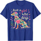 Just a Girl Who Loves Dogs Floral Animal Lover T-Shirt - T-Shirt | Royal