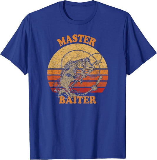 Master Baiter, Vintage Bass Fishing, Funny Camping T-Shirt - T-Shirt | Royal