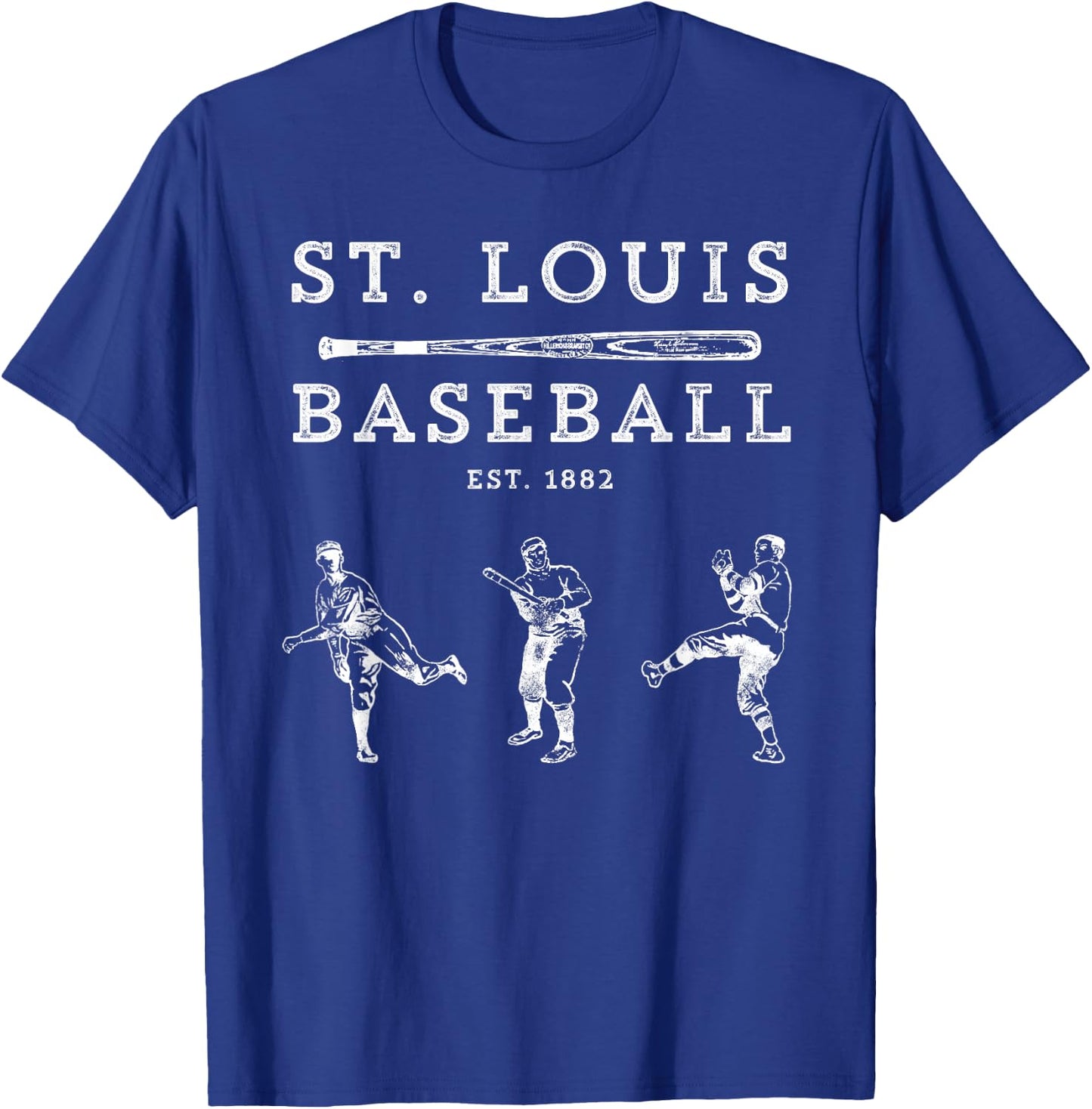 Classic St. Louis Missouri Baseball Fan Retro T-Shirt - T-Shirt | Royal