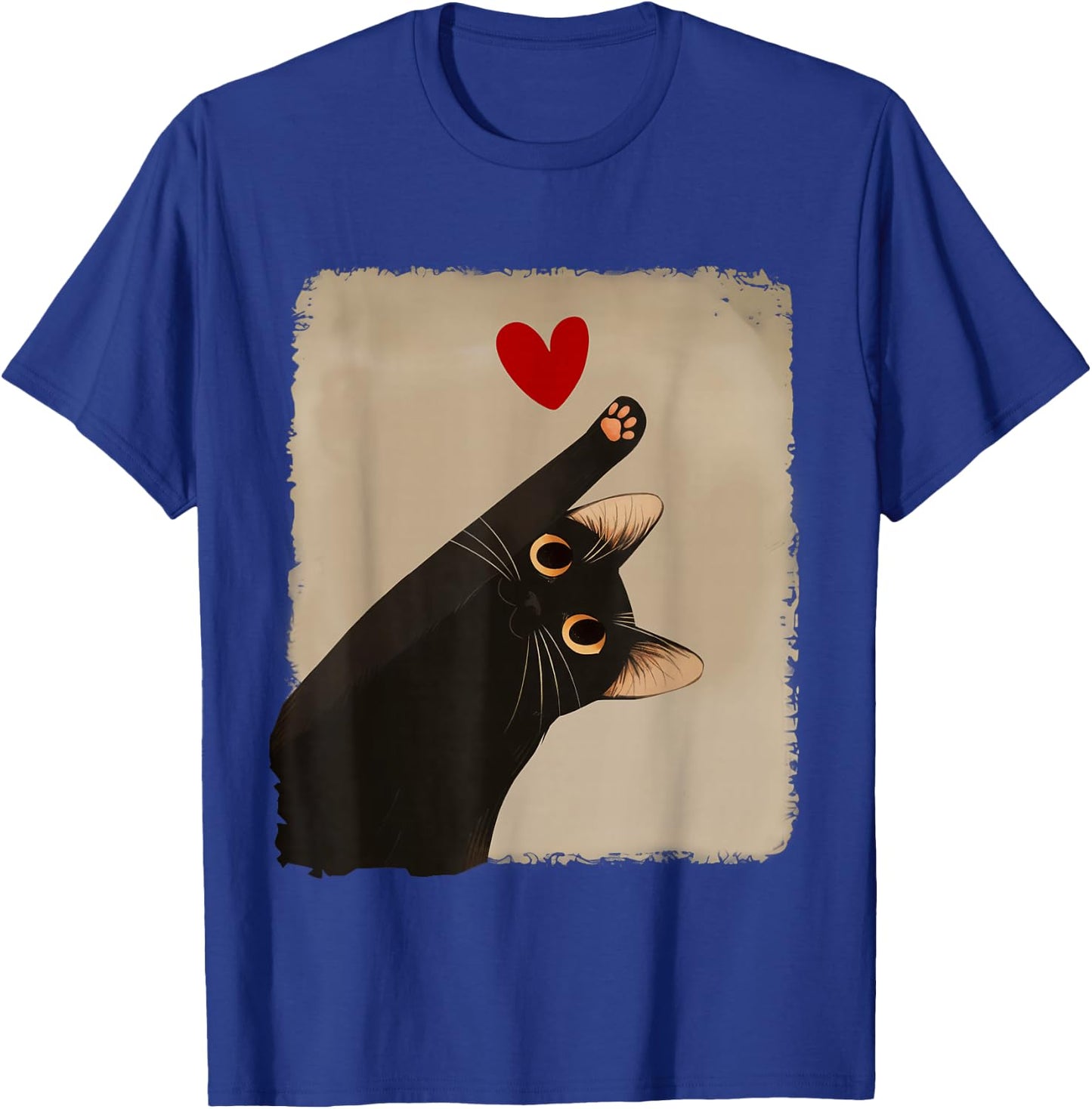 Kawaii Black Cat Heart Japanese Anime Cute Cat Heart Girls T-Shirt - T-Shirt | Royal