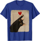 Kawaii Black Cat Heart Japanese Anime Cute Cat Heart Girls T-Shirt - T-Shirt | Royal