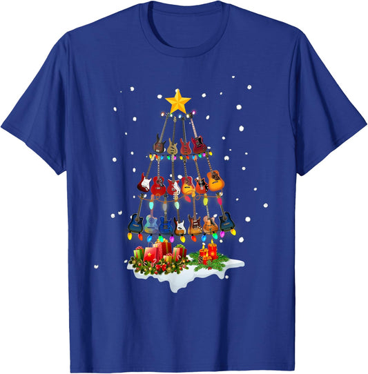 Guitar Christmas Tree Guitar Christmas Pajamas Gift T-Shirt - T-Shirt | Royal