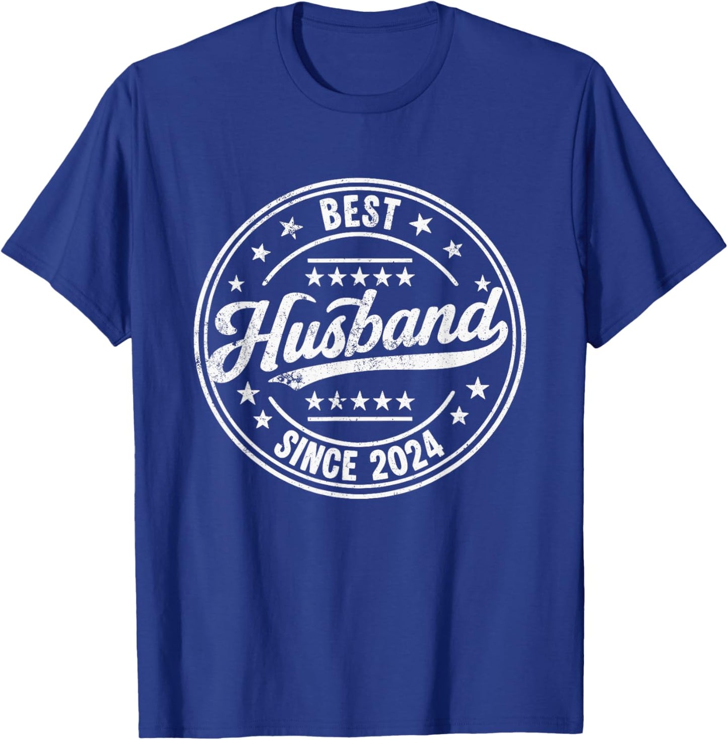 Retro Proud Best Husband Since 2024 2nd Wedding Anniversary T-Shirt - T-Shirt | Royal