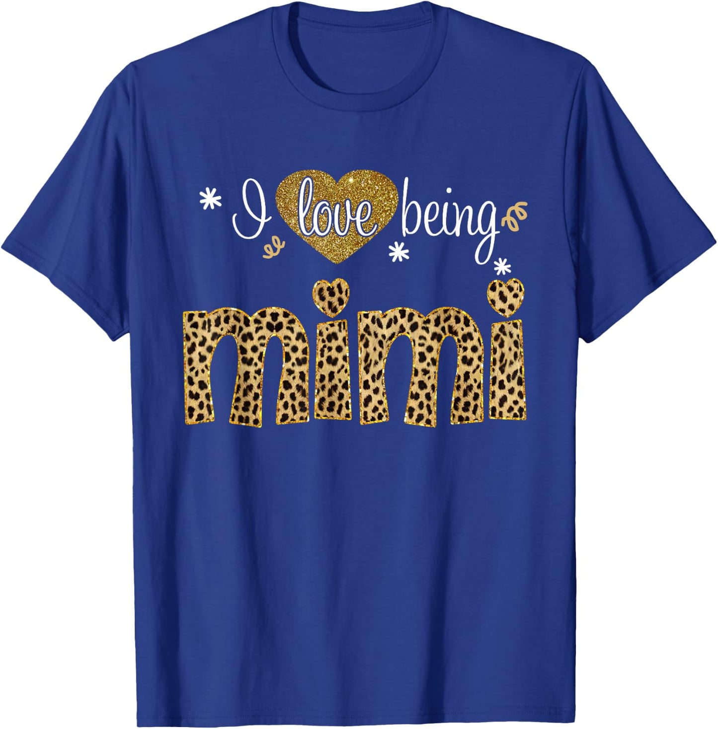 I Love Being Mimi Leopard Plaid Xmas Mimi gifts For Grandma T-Shirt - T-Shirt | Royal