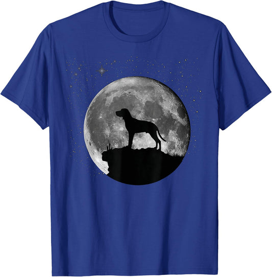 Redbone Coonhound Dog Moon T-Shirt - T-Shirt | Royal