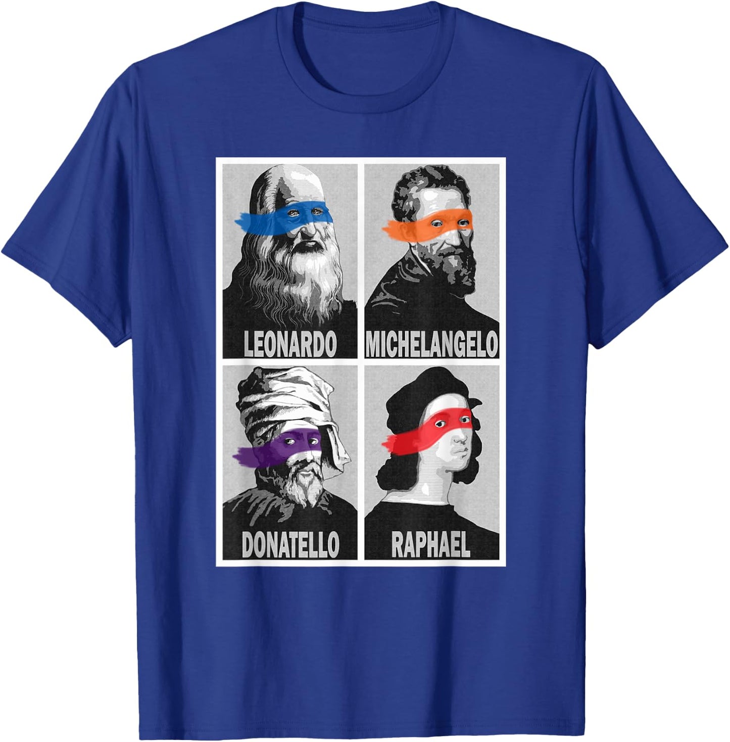 Renaissance Ninja Artists Poster Style Pop Art T-Shirt - T-Shirt | Royal