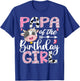 Papa Of The Birthday Girl Pink Farm Cow 1St Birthday T-Shirt - T-Shirt | Royal