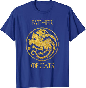 Father of Cats Shirt Cat Dad Cat Daddy T-Shirt - T-Shirt | Royal