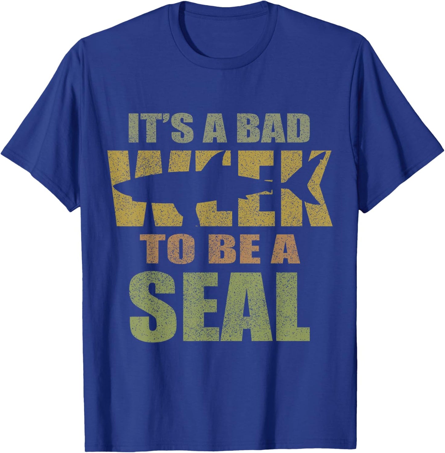 Vintage It's A Bad Week To Be A Seal Shark Lovers T-Shirt - T-Shirt | Royal