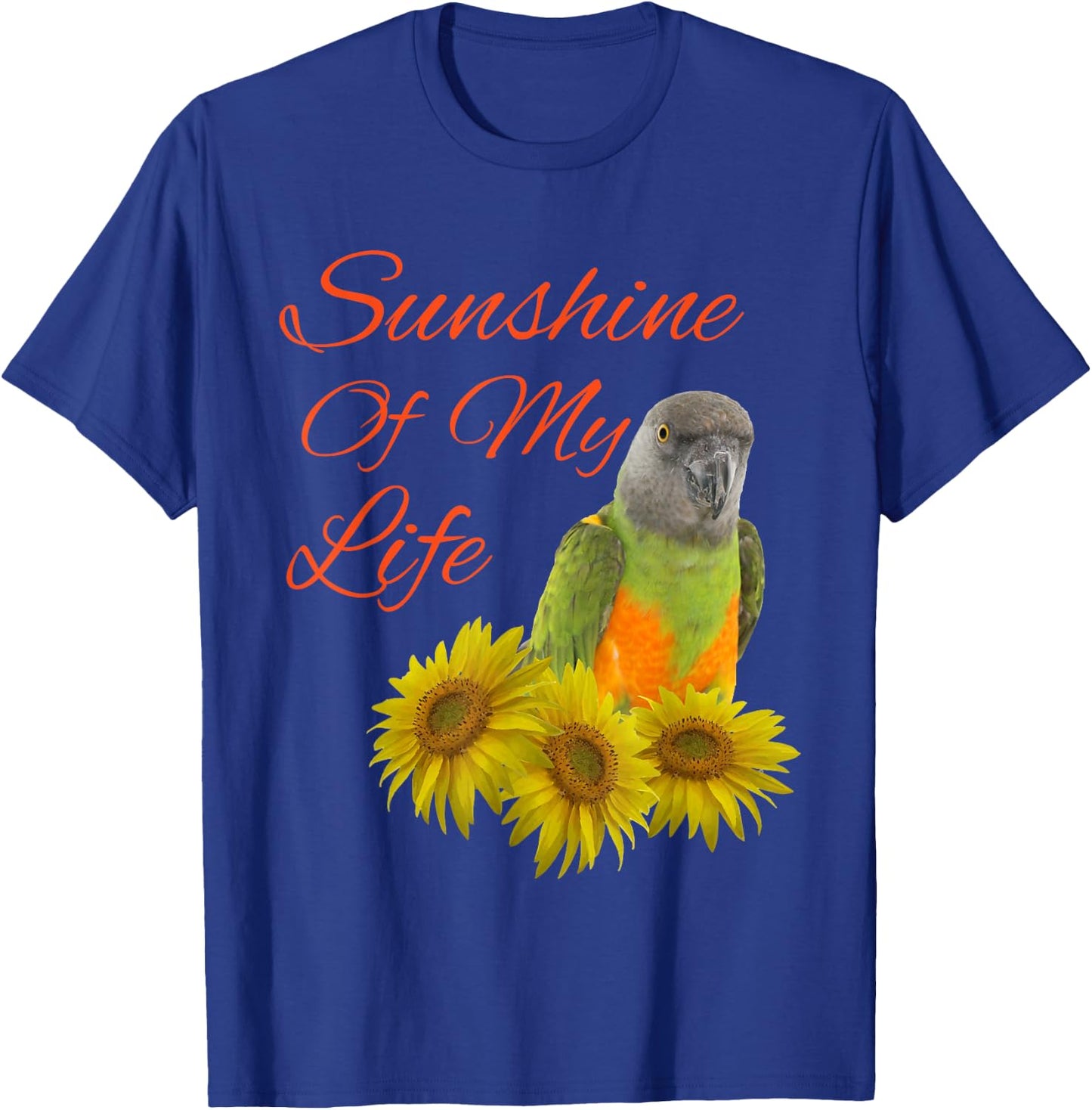Senegal Parrot Sunshine Sunflower Men Women Girls Kids T-Shirt - T-Shirt | Royal