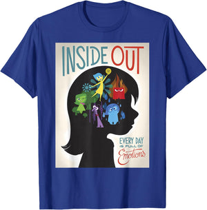 Disney Pixar Inside Out Silhouette Movie Poster T-Shirt - T-Shirt | Royal