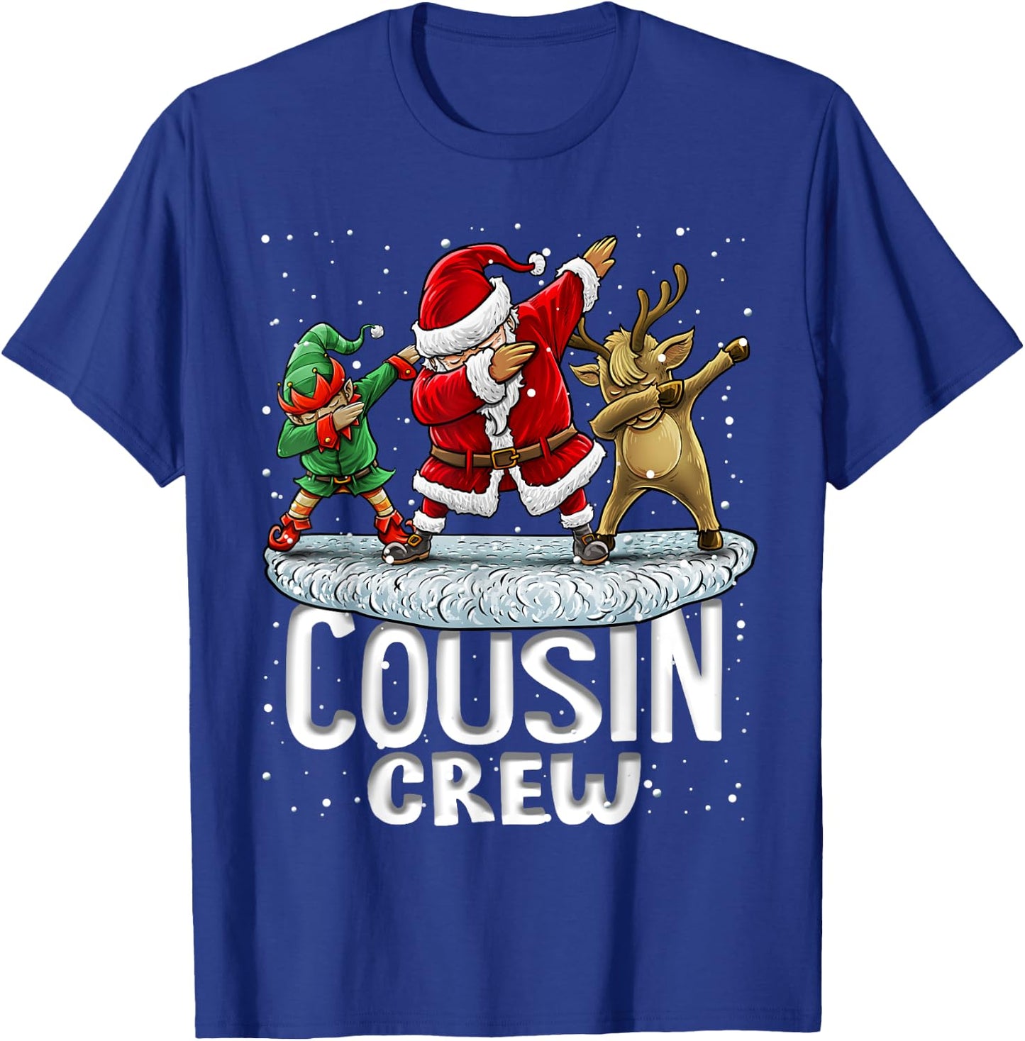 Cousin Crew Santa Elf Dabbing Matching Family Christmas T-Shirt - T-Shirt | Royal