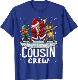 Cousin Crew Santa Elf Dabbing Matching Family Christmas T-Shirt - T-Shirt | Royal