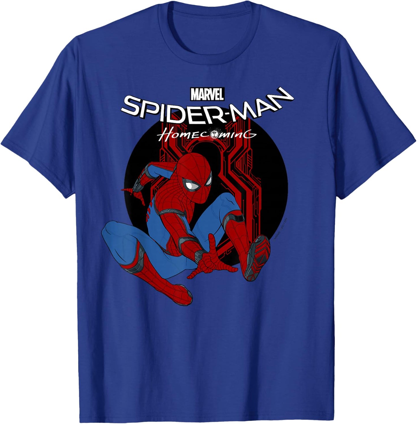 Marvel Spider-Man Homecoming Iconic Jump Pose Badge T-Shirt - T-Shirt | Royal