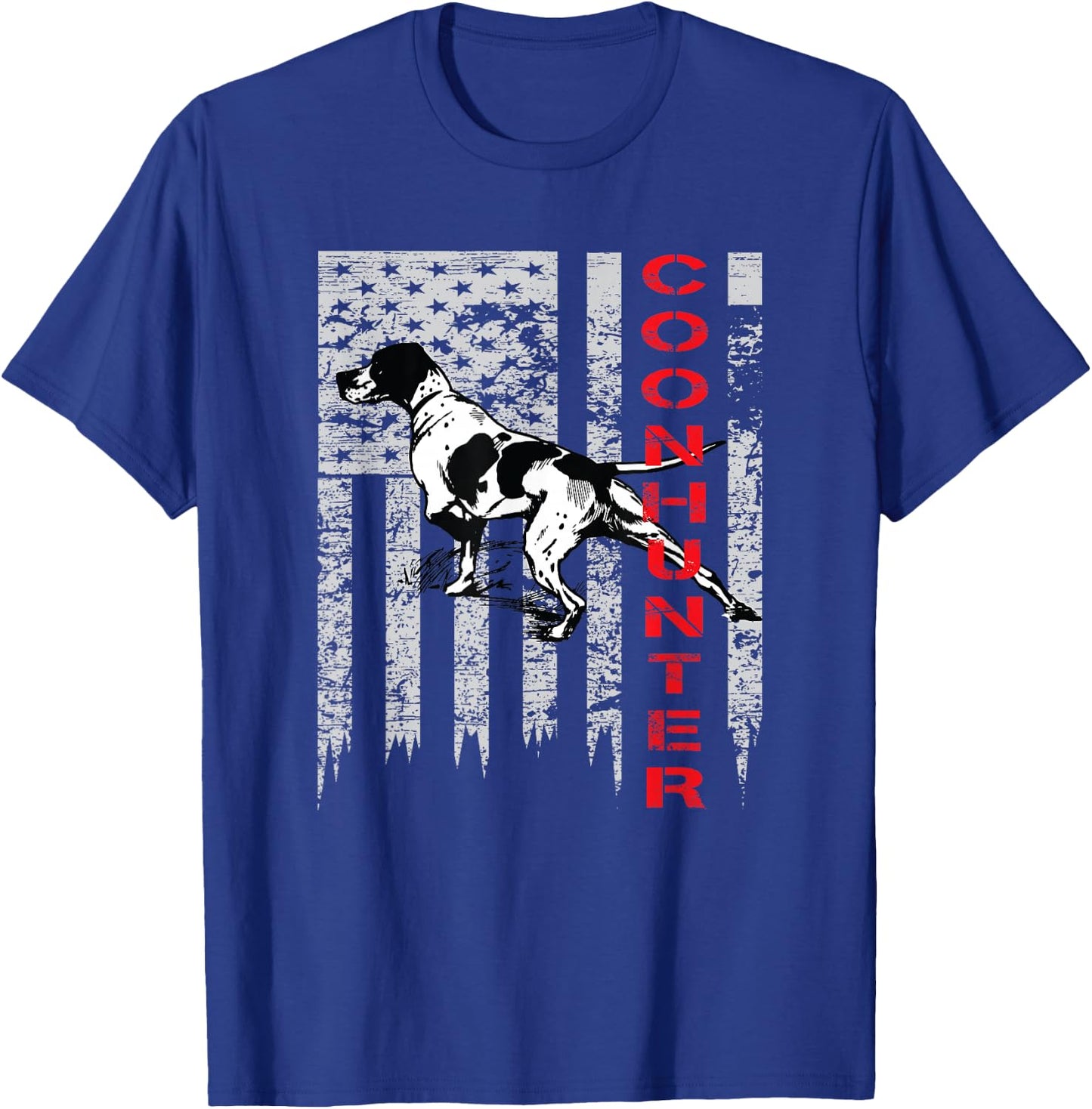 Distressed USA Flag Shirt for Coon Hunters T-Shirt - T-Shirt | Royal