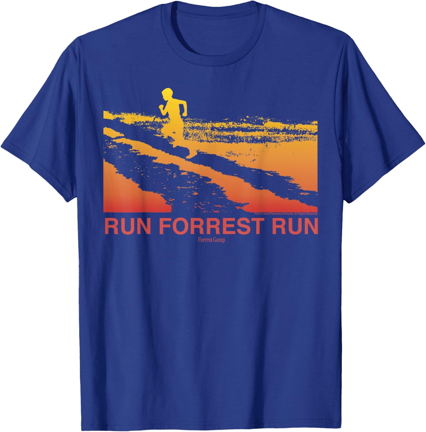Forrest Gump Run Forrest Run Sunset Silhouette T-Shirt - T-Shirt | Royal
